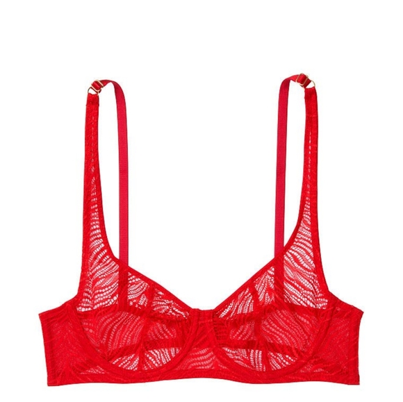 Valentine's Day🥰Women's VS Red Zebra Lace Balconette Bra - Picture 3 of 5
